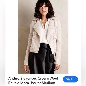 Anthropologie Cream Teddy Jacket